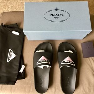 Prada Logo Rubber Slide Sandal